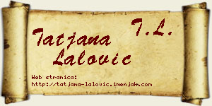 Tatjana Lalović vizit kartica